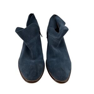 Seychelles Blue Snare Side Zip Block Heel Ankle Boots Size 7 Women’s